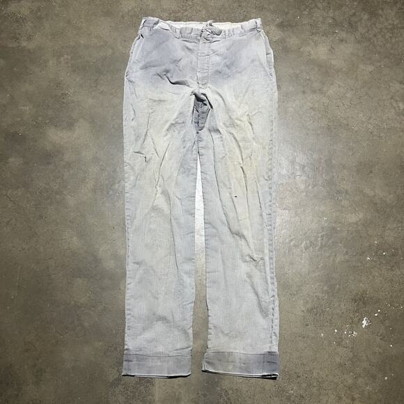 Vintage 50s Grey Corduroy Side Clasp Workwear Chinos 28x28 - Picture 1 of 6
